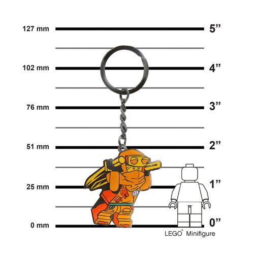 LEGO Ninjago Arin (53336) Enamel Keychain for Car Keys, Backpack, Purse, Beach Bag, made of zinc alloy & enamel, includes metal keyring. Keychain total length is 4.5 inches.