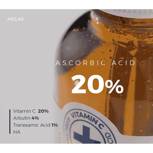 PS.PRETTYSKIN Low pH Vitamin C MelasX Plus Ampoule for Face with Pure Vitamin C For Wrinkle, Freckle, and Blemish Care | Non-Stikcy Oil Type 30ml (1.01fl.oz.)