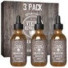 Viking Revolution Unscented Beard Oil for Men - Natural Mens Beard Oil with Argan Oil and Jojoba Oil - Beard Softener, Strengthens and Moisturizes - Beard Conditioner for Men (Unscented, 3 Pack)