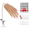 LIONVISON Practice Hand for Acrylic Nails, Realistic Silicone Nail Hand Practice, Flexible Fake Nail Mannequin Training Hand for Nail Practice, Acrylic Nail Art Practice Tool (with Visible Joints)