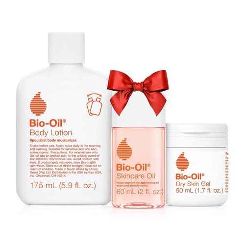 Bio-Oil Skincare Set, Trial Kit for Scars, Stretchmarks, and Dry Skin, 3 Pc Travel Size Kit Includes Skin Care Oil, Dry Skin Gel, and Body Lotion, use for Scars, Pregnancy Stretch Marks, and Dry Skin