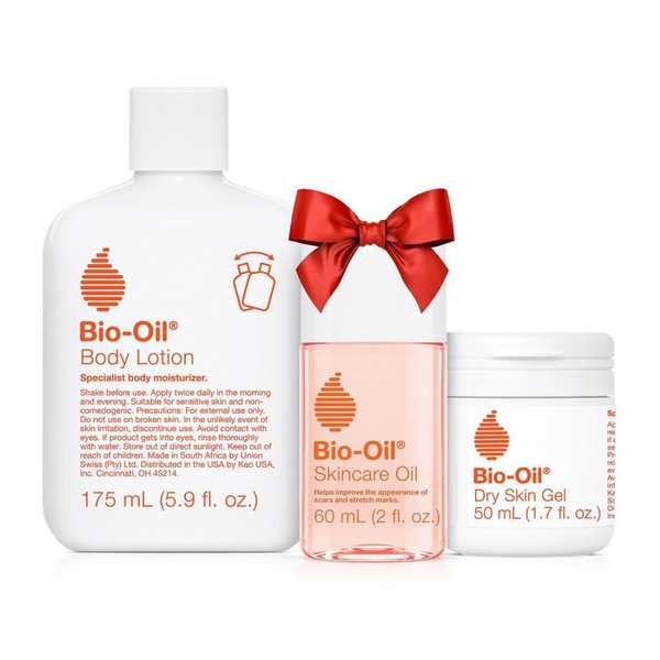 Bio-Oil Skincare Set, Trial Kit for Scars, Stretchmarks, and Dry Skin, 3 Pc Travel Size Kit Includes Skin Care Oil, Dry Skin Gel, and Body Lotion, use for Scars, Pregnancy Stretch Marks, and Dry Skin