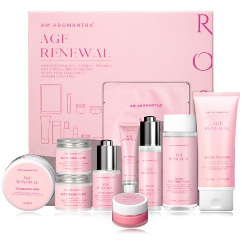 Christmas Gifts for Woman Skin Care Routine Kit for Women, Rose Essential Oil+Retinol+ Vitamin E, 10-Piece Complete Skin Care Set, Self Care Skin Care Set, Birthday Gifts for Women