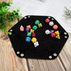 SIQUK 2 Pieces Dice Tray PU Leather Dice Trays Folding Hexagon Dice Holder Tray for Dice Games Like RPG, DND and Other Table Games (Cyan and Black)