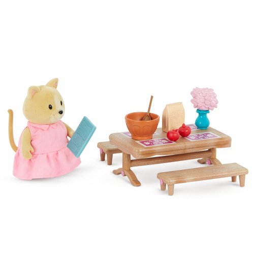 Li'l Woodzeez Master Bedroom & Dining Set – Miniature Furniture and Kitchen Accessories – 26pc Toy Set with Bed, Table, Fridge, and More – Toys for Kids Age 3+