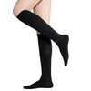 TOFLY® Compression Stockings (Pair), Grade Firm Support 20-30mmHg, Opaque, Unisex, Close-Toe Knee High Compression Socks for Varicose Veins, Edema, Shin Splints, Nursing, Travel, Black L