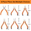 IQIANS 6PCS Jewelry Pliers Set with Acrylic Pallet, Needle Nose Pliers, Wire Cutters, Nylon Jaw Pliers etc. Jewelry Making Kit Tools for DIY Jewelry Repair, Wire Wrapping, Beading and Earring Crafts