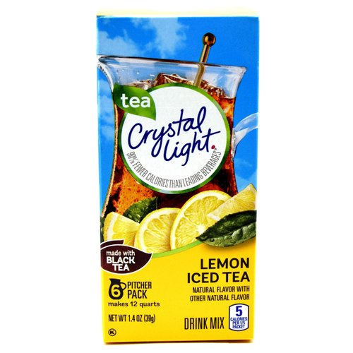 Crystal Light Iced Tea Drink Mix, Natural Lemon Flavor (12-quart), 1.4-ounce Packages (Pack of 2)
