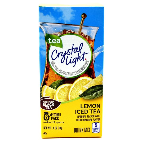 Crystal Light Iced Tea Drink Mix, Natural Lemon Flavor (12-quart), 1.4-ounce Packages (Pack of 2)