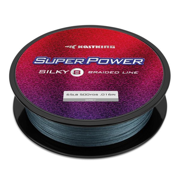 KastKing Superpower Silky8 Braided Fishing Line, Gray, 8 Strand, 30LB, 150Yds