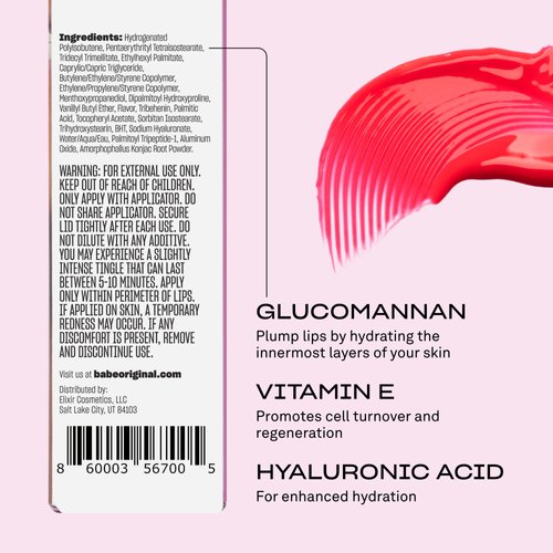 BABE ORIGINAL Glow Plumping Lip Jelly For Thicker Lips - High Shine Lip Gloss for Moisturizing, Hydrating and Soothing Lips, Blush