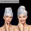 Chloven Satin Microfiber Hair Towel Wrap - Quick Dry & Frizz-Free Hair Wrap Satin Hair Plopping Towel Curly Hair,Satin Hair Towel for Wet Hair,Hair Drying Towel Wrap for Long Hair
