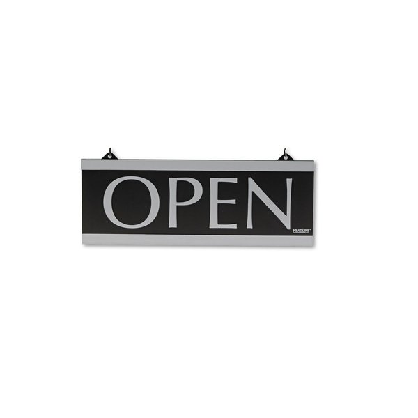 Headline Sign Century Series Reversible Open/Closed Sign, W/Suction Mount, 13 X 5, Black