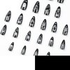 IMSOHOT Almond Press on Nails Medium Stiletto Black Fake Nails with Nail Glue Moon Star False Nails 24Pcs Full Cover Acrylic Nails