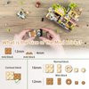 Street View Coffee Shop Mini Building Blocks, MOC Creative Building Toys Cute Animals Building Set for Girls 6-12, Simulation Architecture Construction Toy, Gift Idea for Kids Adults (1077 PCS)