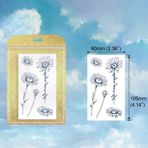 ANIUVOT Small Semi Permanent Tattoos Flower & Space for Women Teen Girls 10 Sheets, Plant-Based Ink, Realistic Temporary Tattoos Sun Moon Stars, Dandelion, Clover, Long Lasting for 1~2 Weeks