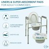 TidyCare Bedside Commode Liners and Absorbent Pads for Portable Toilet Chair Bucket and Bedpan | XL Combo Pack of 24 Disposable Waste Bags and 24 Pads | Universal Fit Portable Toilet Liners and Pads