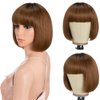 Style Icon Bob Wig Human Hair Wigs for Black Women No Lace Front wigs Glueless Wigs with Baby Hair 150% Density (8 Inches, TT1B/30)