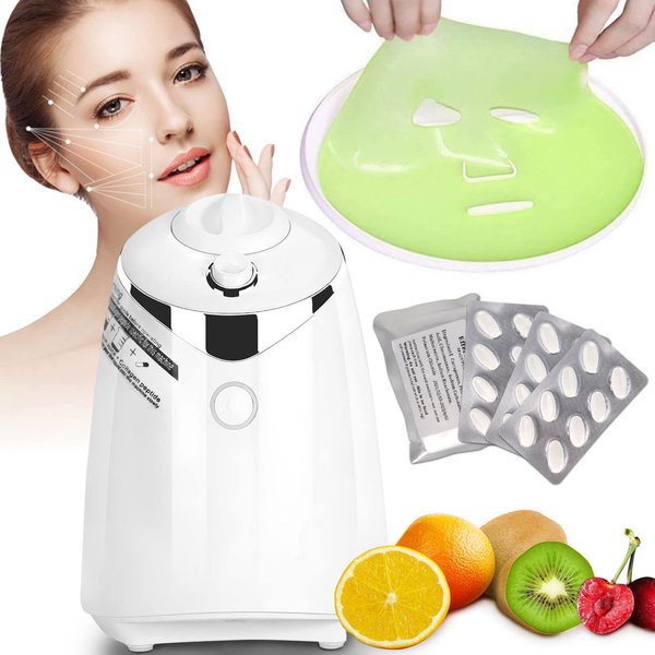 NDLLGOF Face Mask Maker Machine - DIY Fruit Vegetable Facial Pack Machine Kit with Collagen Pills Smart Automatic Face Cream Beauty Making for Facial/Eyes SPA