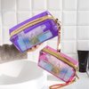 Meetory 5 Pack Waterproof Cosmetic Bag Portable Translucent Makeup Bag Zippered Travel Toiletry Pouch for Vacation, Bathroom, Organizing