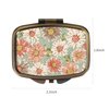Dynippy Pill Case Pill Box with Mirror Retro Pocket 2 Compartment Medicine Case Vitamin Pill Organizer for Pocket Purse and Travel Gifts - Retro Flower