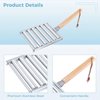 2Pcs Hot Dog Roller for Grill, Stainless Steel Sausage Roller Rack with Extra Long Wood Handle, BBQ Hot Dog Griller for Evenly Cooked Hot Dogs, 10 Hot Dog Capacity, 6.5 x 5.5 Inch