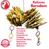 Bonka Bird Toys 2650 Palm Star Delight Natural Chew Shred Parrot Cage Toy, Amazon, African Grey, Conure, and Similar Breed Sizes