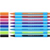 Schneider Slider Edge XB (Extra Broad) Ballpoint Pen, 1.4 mm, Light Blue Barrel, Assorted Ink Colors, Adjustable Case Stand of 8 Pens (152279)