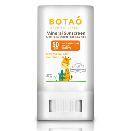 Botao baby Mineral Sunscreen Stick 100% Zinc Oxide SPF 50+ Water Resistant UVA/UVB Protection Easy to Apply Fragrance Free, babies & kids, for sensetive skin, Unscented