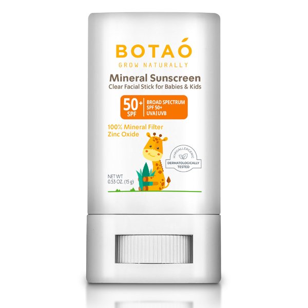 Botao baby Mineral Sunscreen Stick 100% Zinc Oxide SPF 50+ Water Resistant UVA/UVB Protection Easy to Apply Fragrance Free, babies & kids, for sensetive skin, Unscented