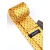 HISDERN Mens Yellow Polka Dot Ties and Pocket Square Set Woven Silk Necktie & Handkerchief for Men Business Party