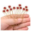 Ammei Crystal Bridal Hair Pins Clips Wedding Hair Accessories Hair Set Jewelry With Rhinestone For Brides and Bridesmaids Set Of 12 (Red)