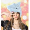 DolliBu Super Soft Grey Fleece Shark Beanie with Ear Flaps - Cute Cosplay Hat for Kids, Teens, Adults - One Size