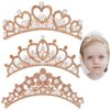 ANBALA Small Tiara Crown with Hair Comb, 3 Pack Mini Tiara Crown Princess Crystal Shiny Hair Accessories for 2 3 4 5 6 7 8 13 Years Girls Hair Dectoration Styling Cute Hair Accessories