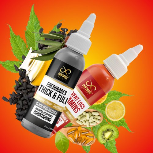 Infinix Scalp &amp; Hair Treatment Pack - Black Seed Oil &amp; Vitamins Combo - Promotes Hair Growth - Pr...