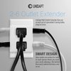 Multi Plug Outlet Splitter, Unidapt Multiple Outlet Extender Adapter with 6 Electrical Outlets, Side Outlet Splitter Box, Wall Tap Power Plug Expander for Home Hotel Office Dorm Essentials, 2-Pack