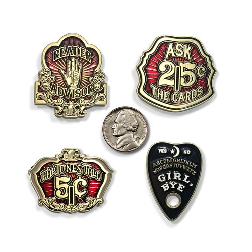 Madam Clara Presents Fortune Teller 4-pc. Lapel Pin Set