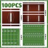 100 PCS Football Cocktail Napkins Football Dinner Paper Napkins 3-Ply Disposable Football Field Party Napkins for Game Day Sports Football Theme Birthday Party Supplies，5 x 5 Inch