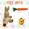 AIHSUMC 4 Pcs Easter Dog Squeaky Toys, Stuffed Dog Toy Plush Easter Egg Bunny Rabbit Toys with Crinkle Interactive Rope Carrot Easter Gift for Puppy Small Medium Dogs
