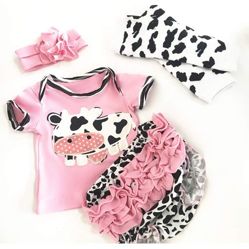Pink Cotton Doll Sets for 20-23 Inch Reborn Baby Girl Doll.Handmade 4 Pieces Reborn Baby Doll Clothes