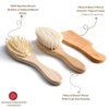 Little Dedi Premium Baby Hair Brush Set – Natural Goat Hair & Bamboo Bristle Brushes, Beechwood Comb, Cotton Pouch – Gentle Scalp Care for Newborns & Toddlers, Gift-Ready & Eco-Friendly