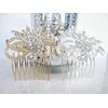 Generic Gold or silver crystal flower hair comb barrette clip bridal clip bridal (Primary color: Silver)
