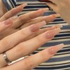 RikView Coffin Press on Nails Long Fake Nails Nude Nails for Women Full Cover Nails 24 PCs/Set