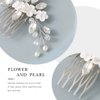 Easedaily Flower Bride Wedding Hair Comb Silver Crystal Bridal Hair Piece Rhinestone Hair Clip Hair Accessories for Women and Girls
