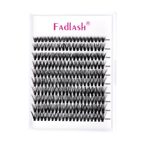 Lash Clusters Individual Lashes Cluster Mixed Tray D Curl Lash Clusters DIY Eyelash Extensions Individual Cluster Lashes Self-application at Home (40P-0.07D,8-16mm)