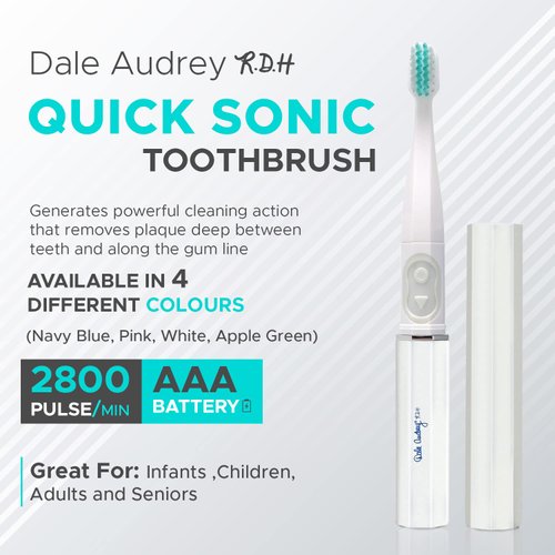 Dale Audrey Quick Sonic Electric Toothbrush for Adults | Smart Rechargeable Battery Powered Toothbrush for Deep Cleaning with Automatic Stain and Superior Plaque Removal Capabilities