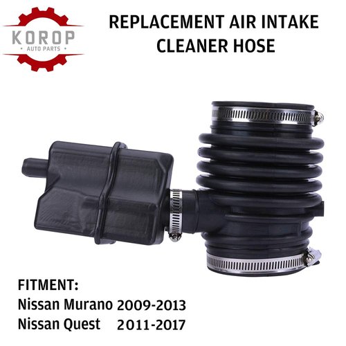 Air Cleaner Intake Hose Replaces 16576-1AA1A 16576-1AA0A Fits Nissan Murano 2009-2013 and Quest 2011-2017 Fresh Air Duct Tube Hoses 165761AA1A 165761AA0A 696-039