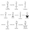 AIDSOTOU 12 Pairs Small Silver Butterfly Star Hoop Earrings Sets for Women Girls Mini Huggie Hoop Earrings with Dangle Charms
