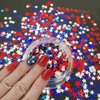 3 Boxes Independence Day Stars Nail Art Glitter Sequins,3D Holographic 4th of July Star Nail Sequins Nail Flakes for Nail Art Red Blue Sliver Stars Nail Accessories for Women Girl Manicure Decor