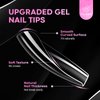 YILAMO Long Coffin Gel Nail Tips 520 Pcs - Soft Gel X Nail Tips Pre-Shaped for Acrylic Nails Professional, Clear Nail Tips Fake Nails for Nail Salon and Home DIY 11 Sizes